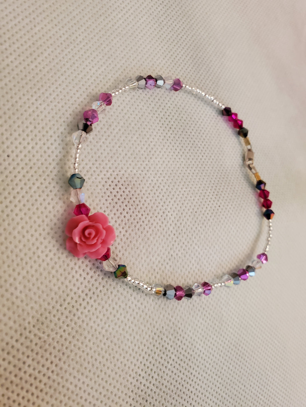 Crystal rose anklet