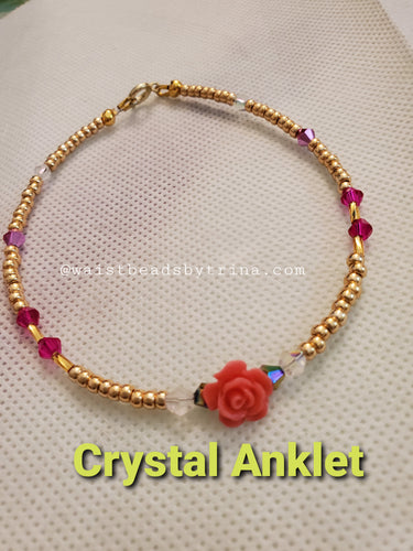 Crystal flower anklet