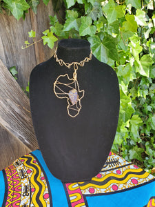 African gemstone choker necklace