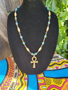 Ankh gemstone necklace