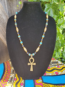 Ankh gemstone necklace
