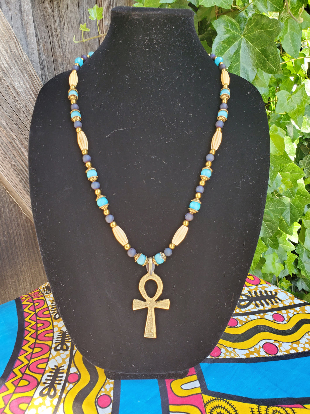 Ankh gemstone necklace