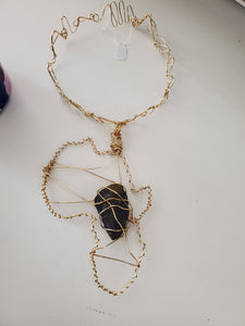 African gemstone choker necklace