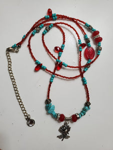 Red rose luxury waist beads