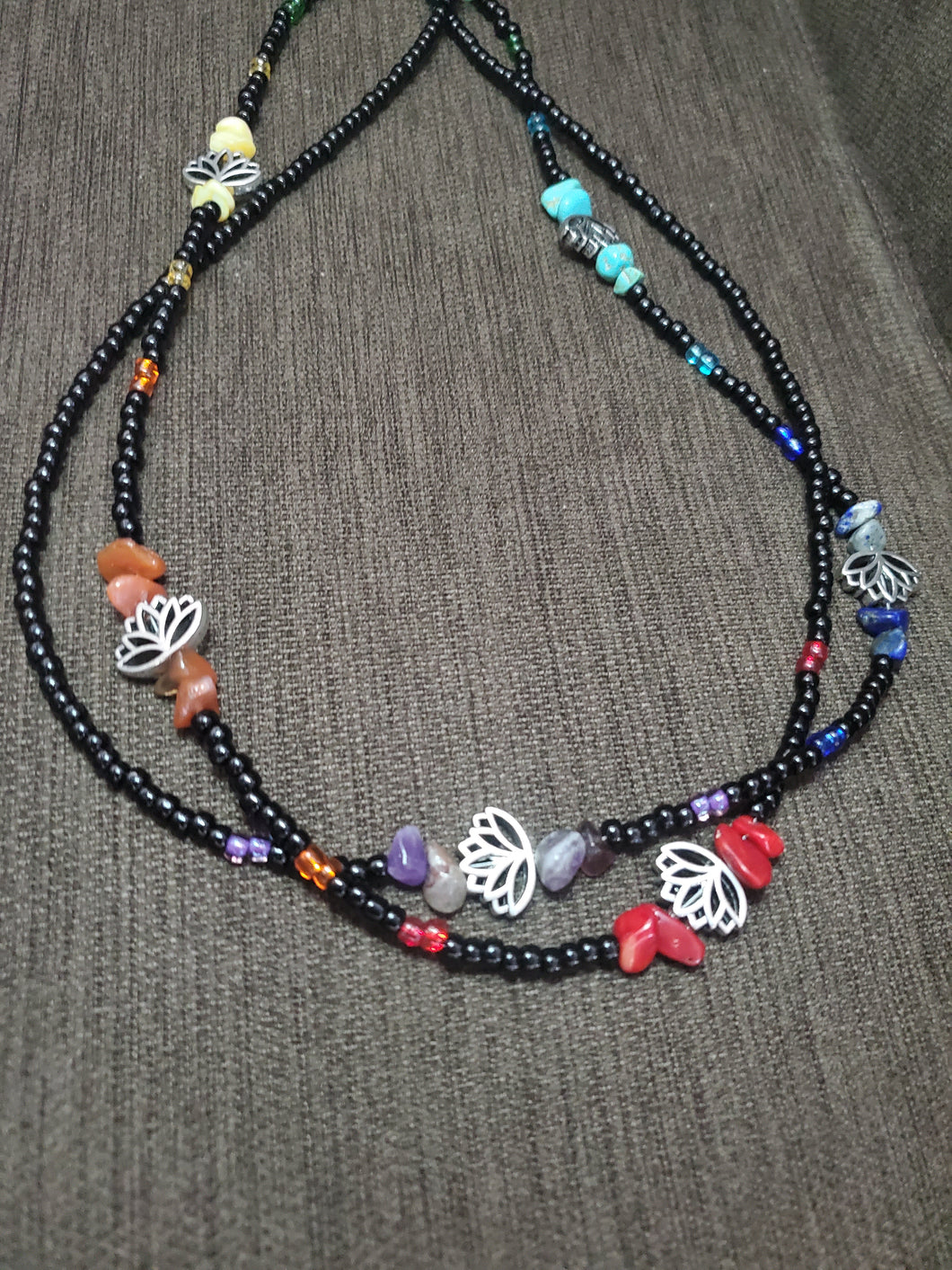Chakra lotus waist beads