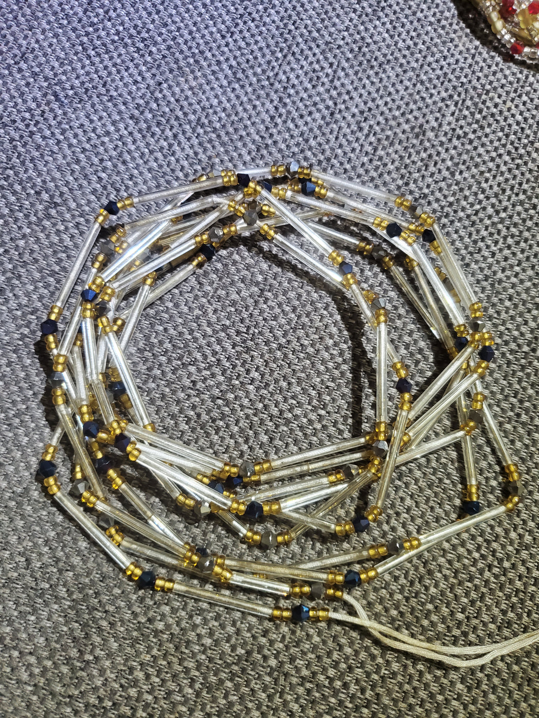 Blue love waist beads