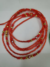 Red evil eye waist beads