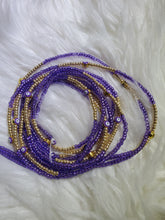 Purple evil eye waist beads