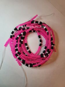 Neon Pink stripe beads