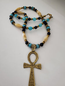 Ankh gemstone necklace