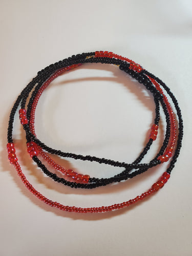 Red& Black waist beads