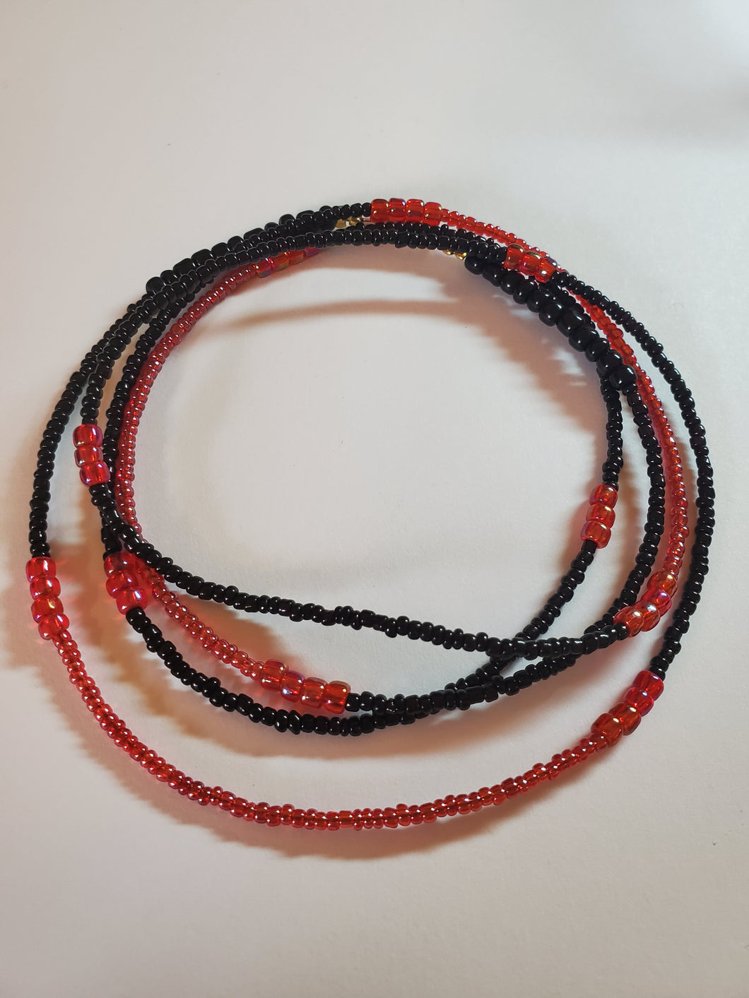 Red& Black waist beads