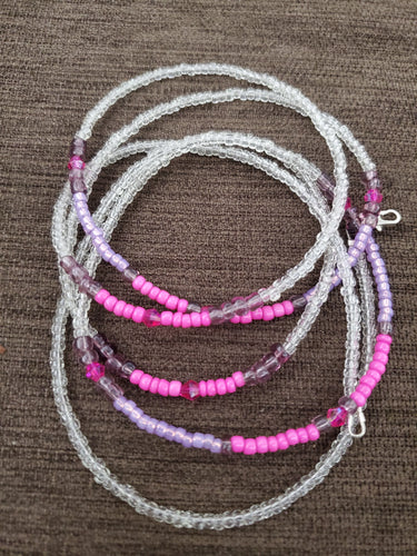 Pink passion luxury waist beads